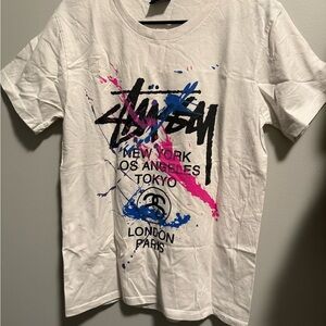 Stussy White Graphic T-Shirt